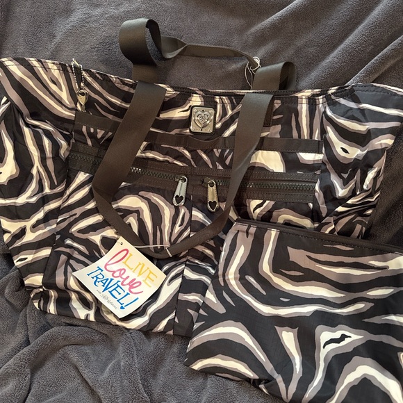 Brighton Handbags - Brighton Zebra Print Tote with Black and White Accents